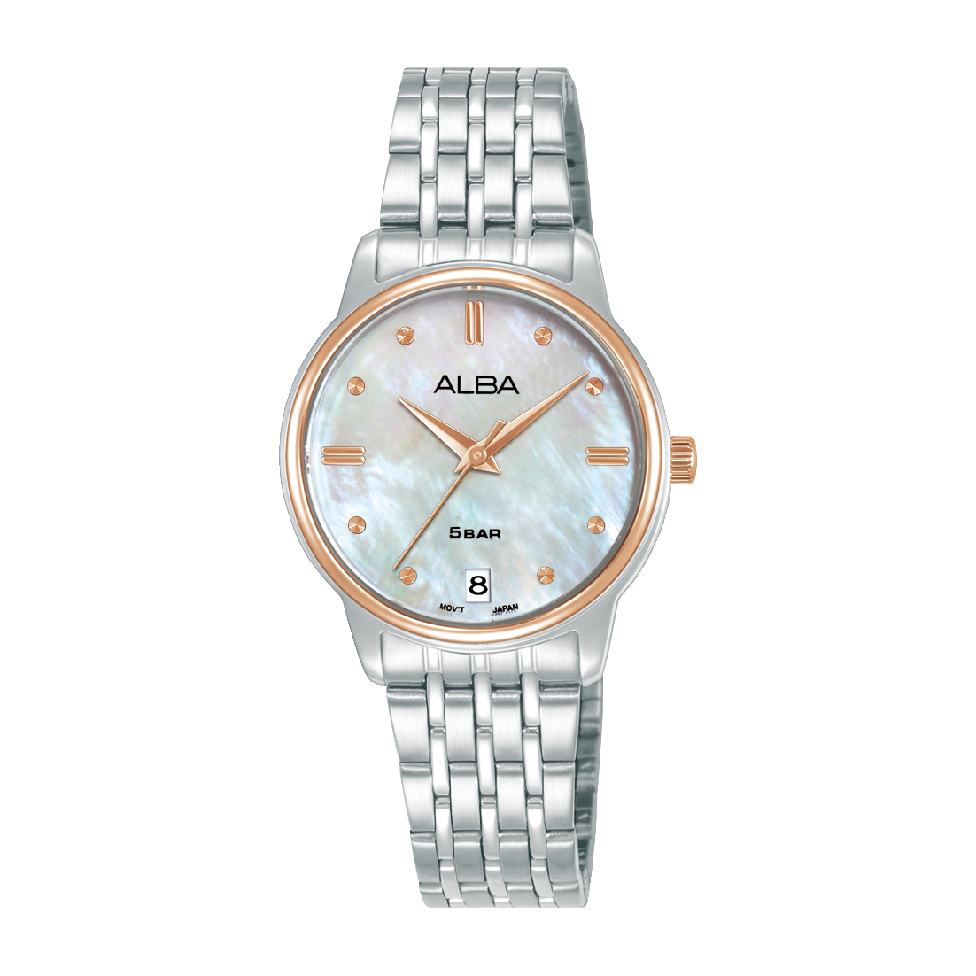 AG8Q74X1 Fashion Silver Dial Stainless Steel Quartz Watch