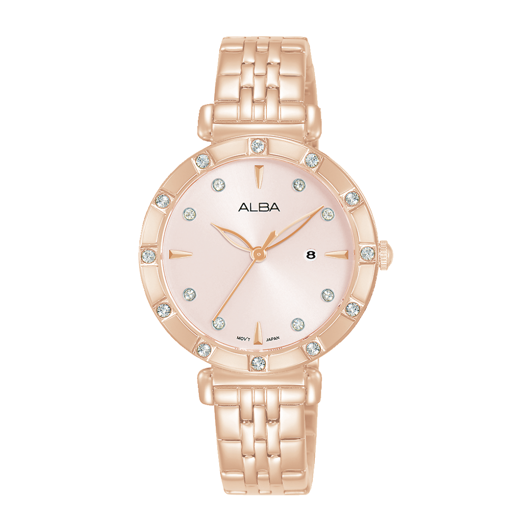 AH7AA2X1 Fashion Pink Dial Quartz Watch
