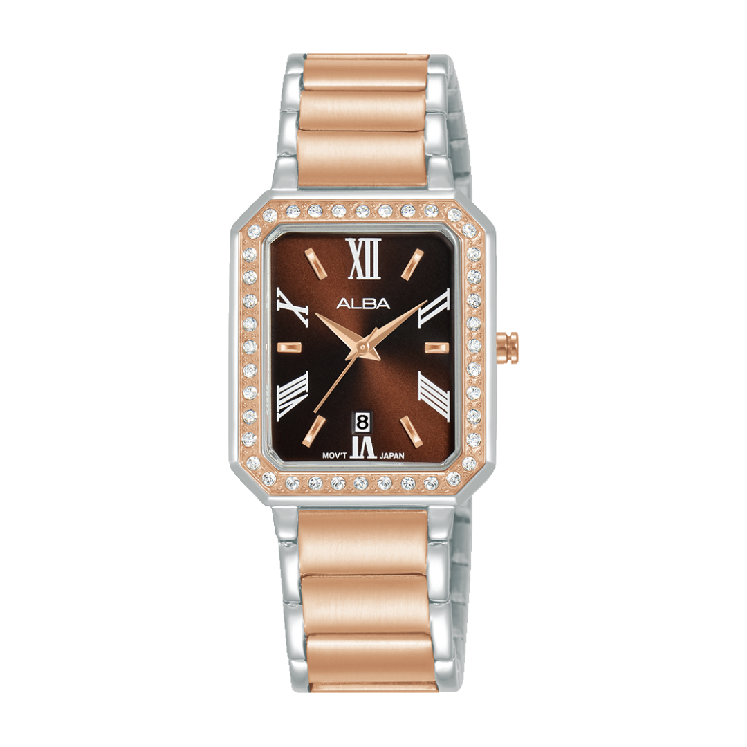 AH7AC6X1 Fashion Brown Stainless Steel Quartz Watch