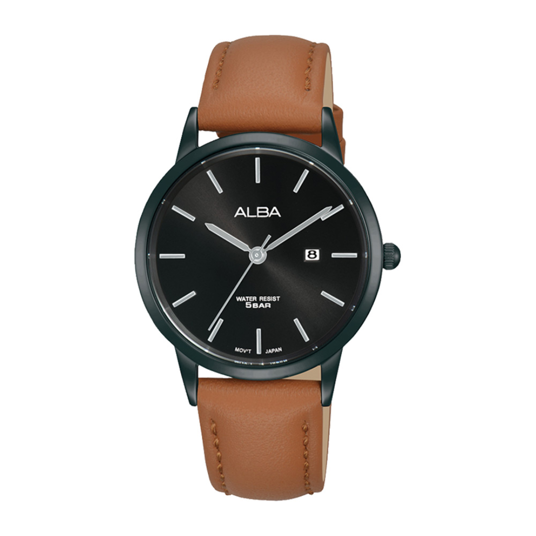 Alba Philippines AH7BV3X1 Black Dial Brown Leather Strap Women's Quartz Watch 32mm