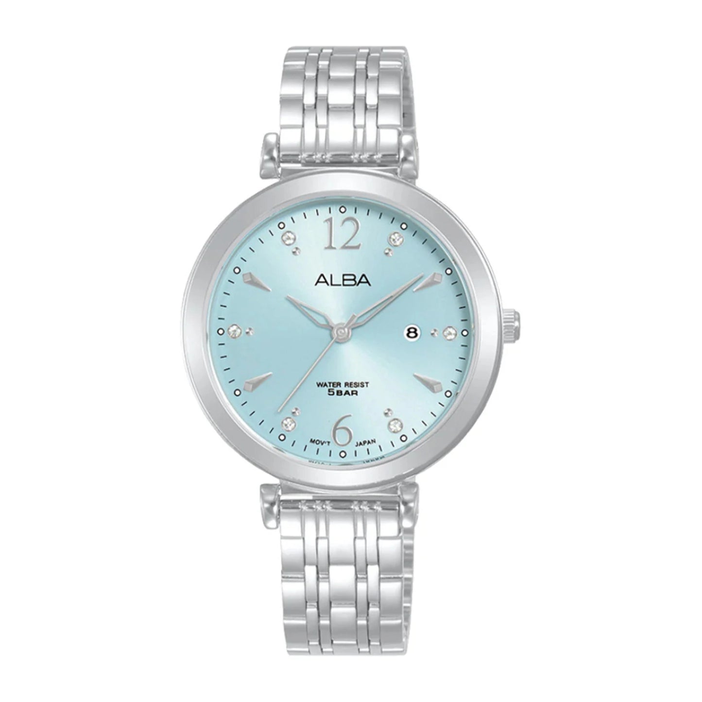 AH7BW5X1 Blue Dial Stainless Steel Strap Women's Quartz Watch 32mm