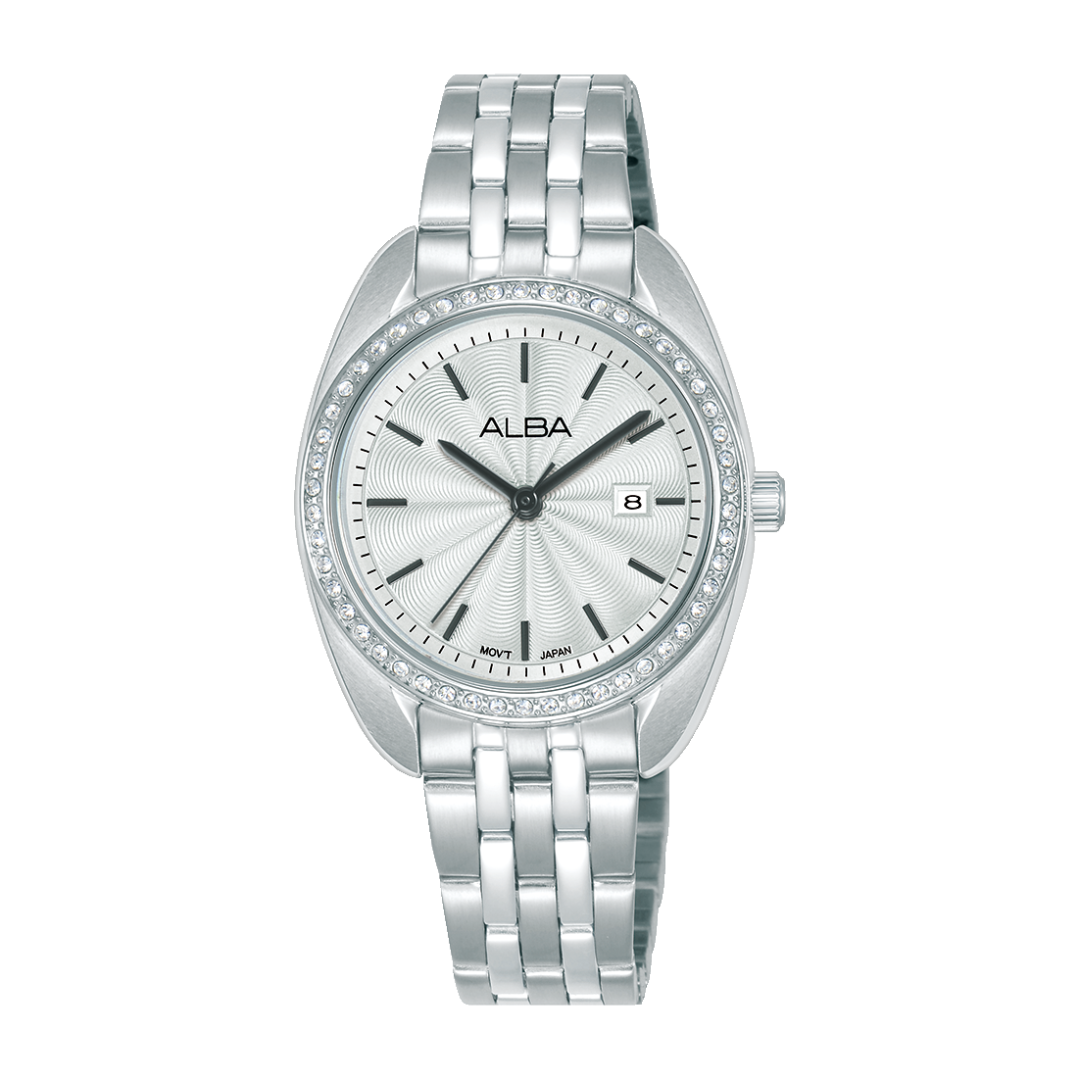 AH7EV5X1 Fashion White Stainless Steel Quartz Watch