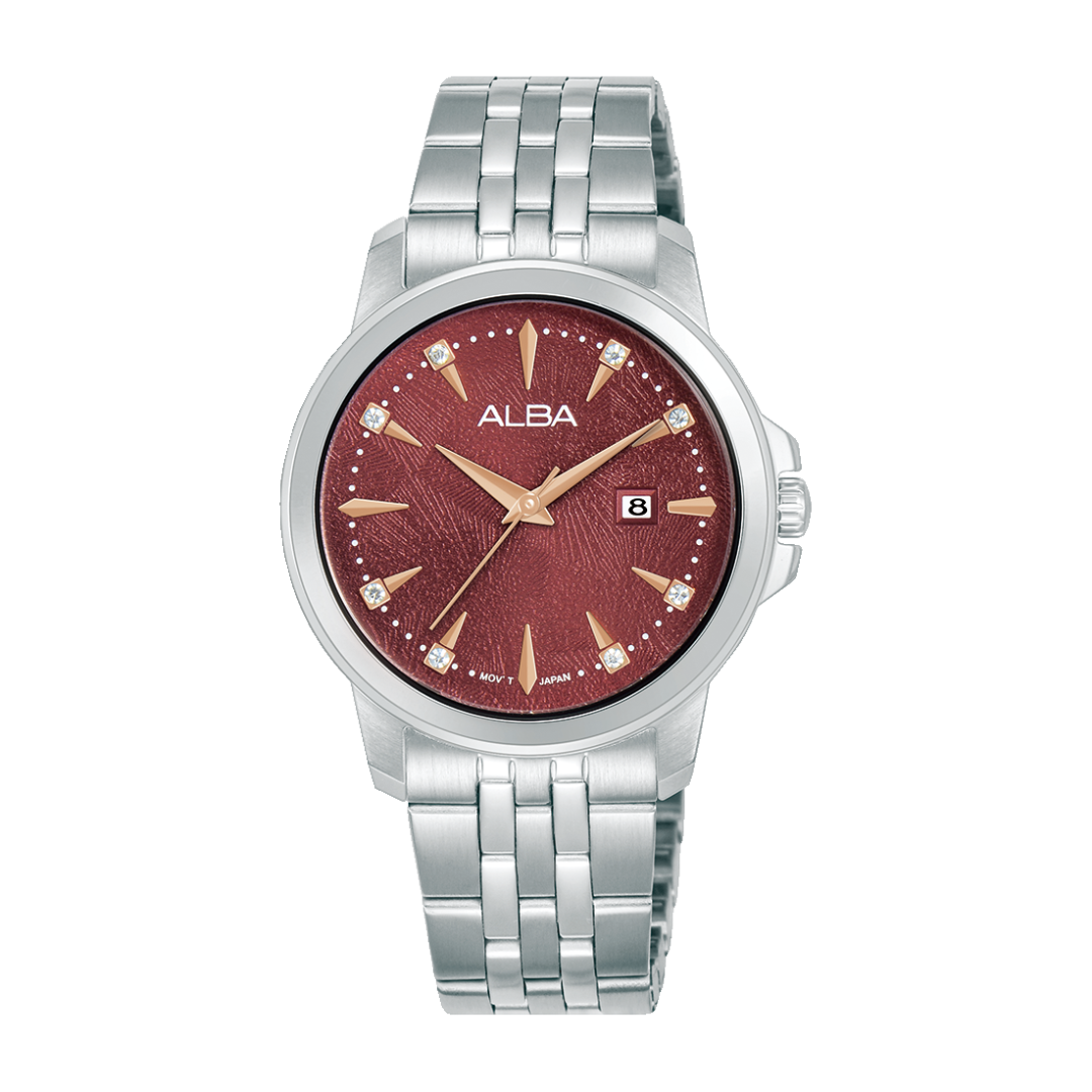 AH7EX7X1 Fashion Red Stainless Steel Quartz Watch