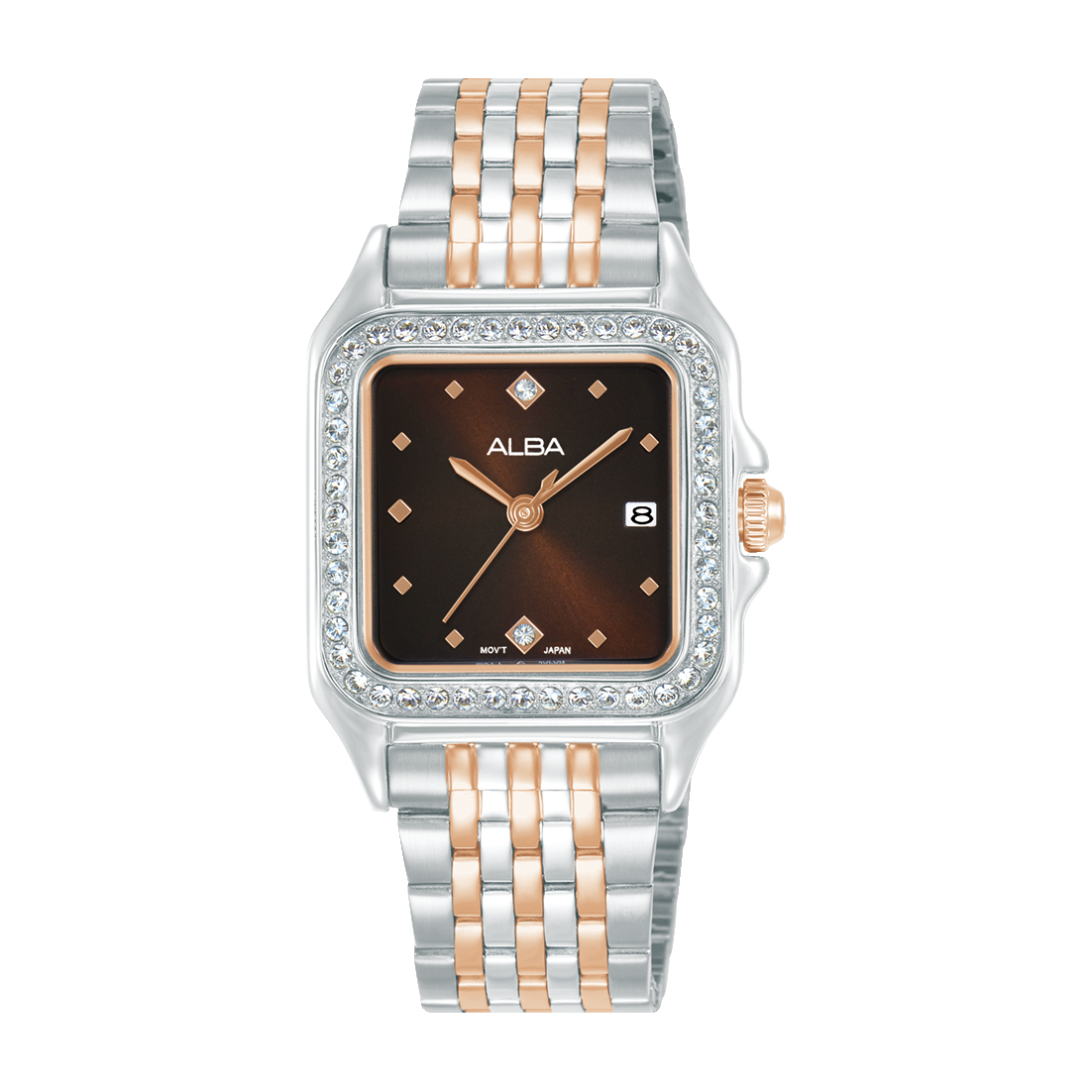 AH7FE5X1 Fashion Brown Dial Stainless Steel Quartz Watch