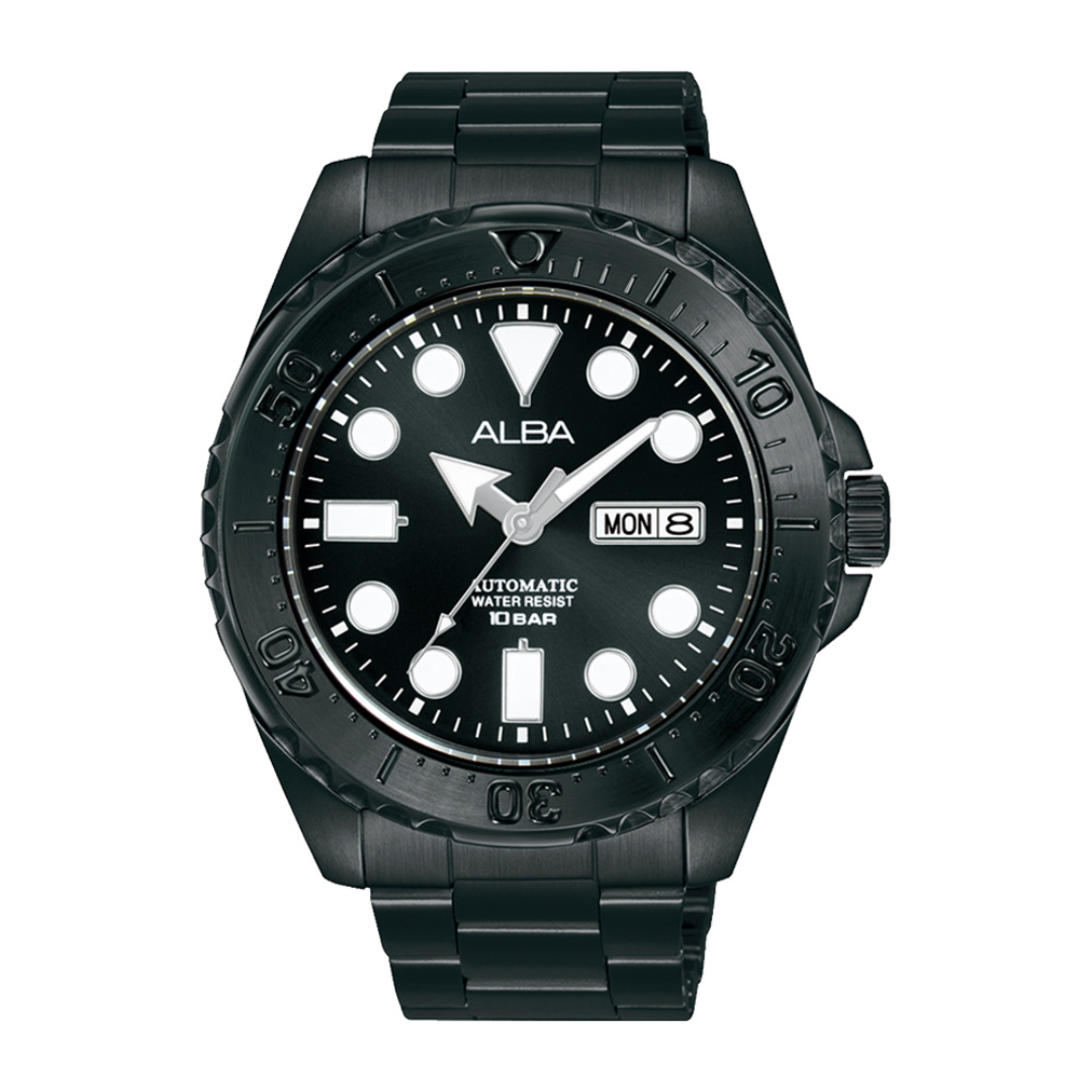 Alba Philippines AL4483X1 Black Dial Stainless Steel Strap Men's Automatic Watch 44mm