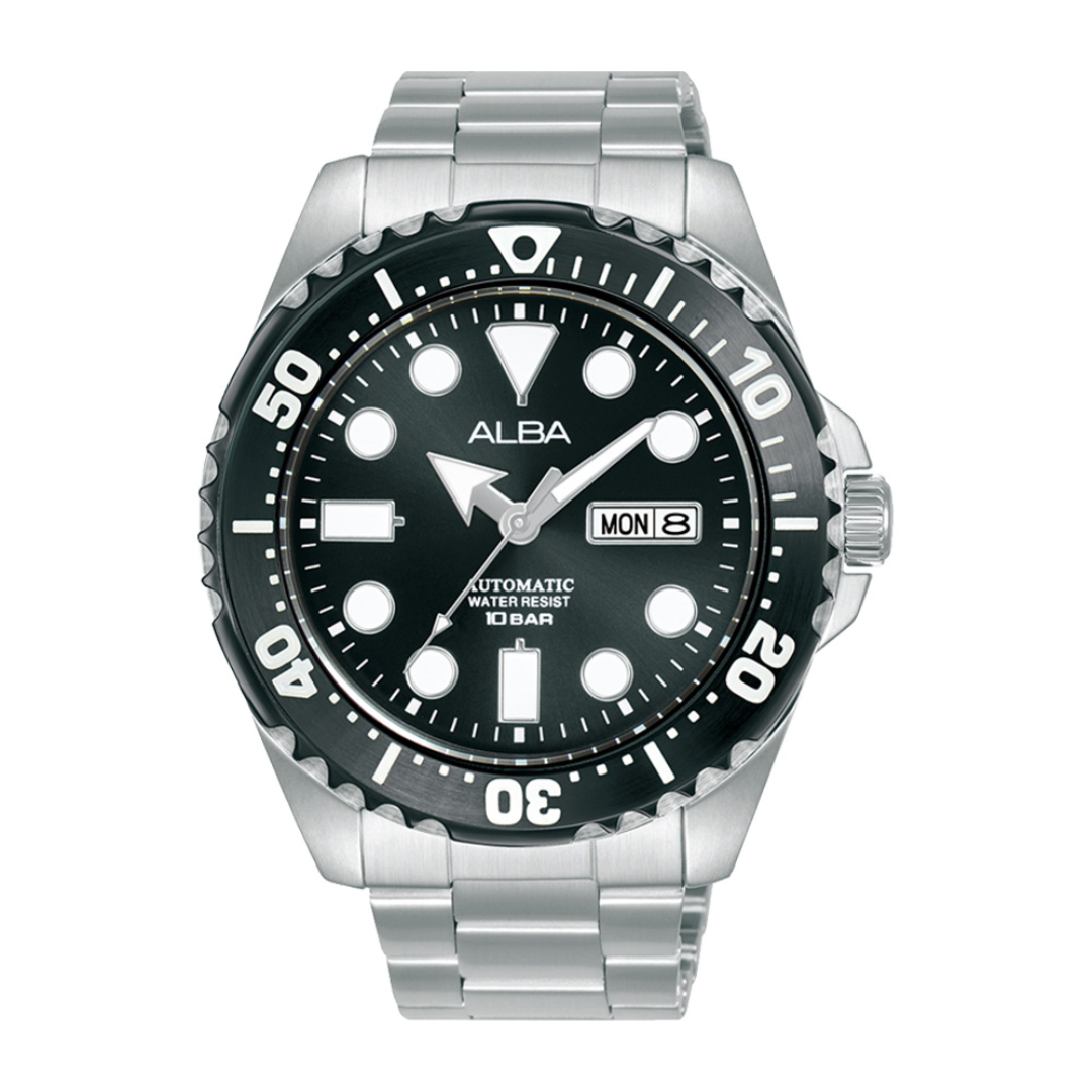 Alba Philippines AL4485X1 Black Dial Stainless Steel Strap Men's Automatic Watch 44mm