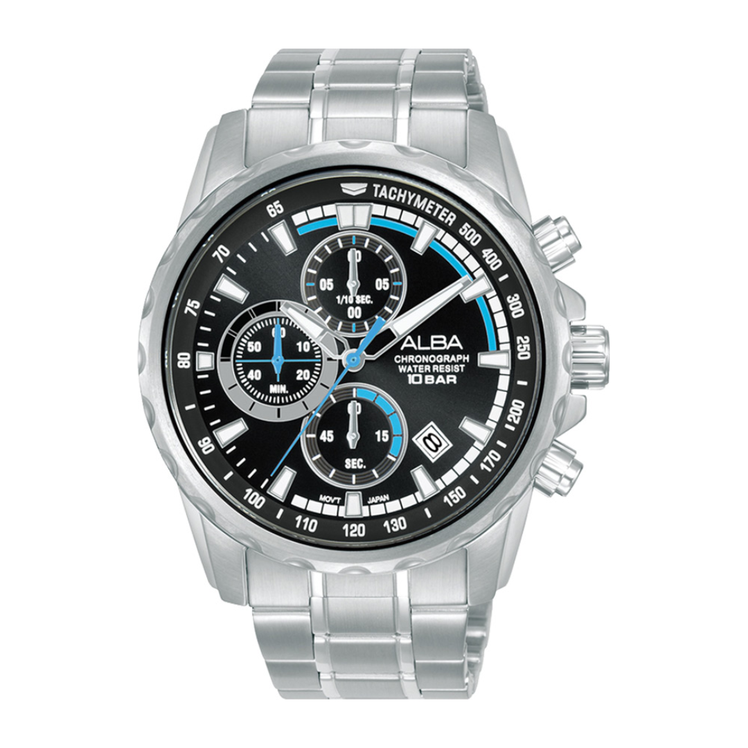 Alba Philippines AM3933X1 Black Dial Stainless Steel Strap Men's Chronograph Watch 43mm