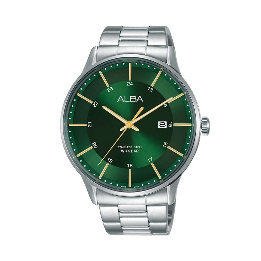 AS9K95X1 Prestige Green Dial Stainless Steel Quartz Watch
