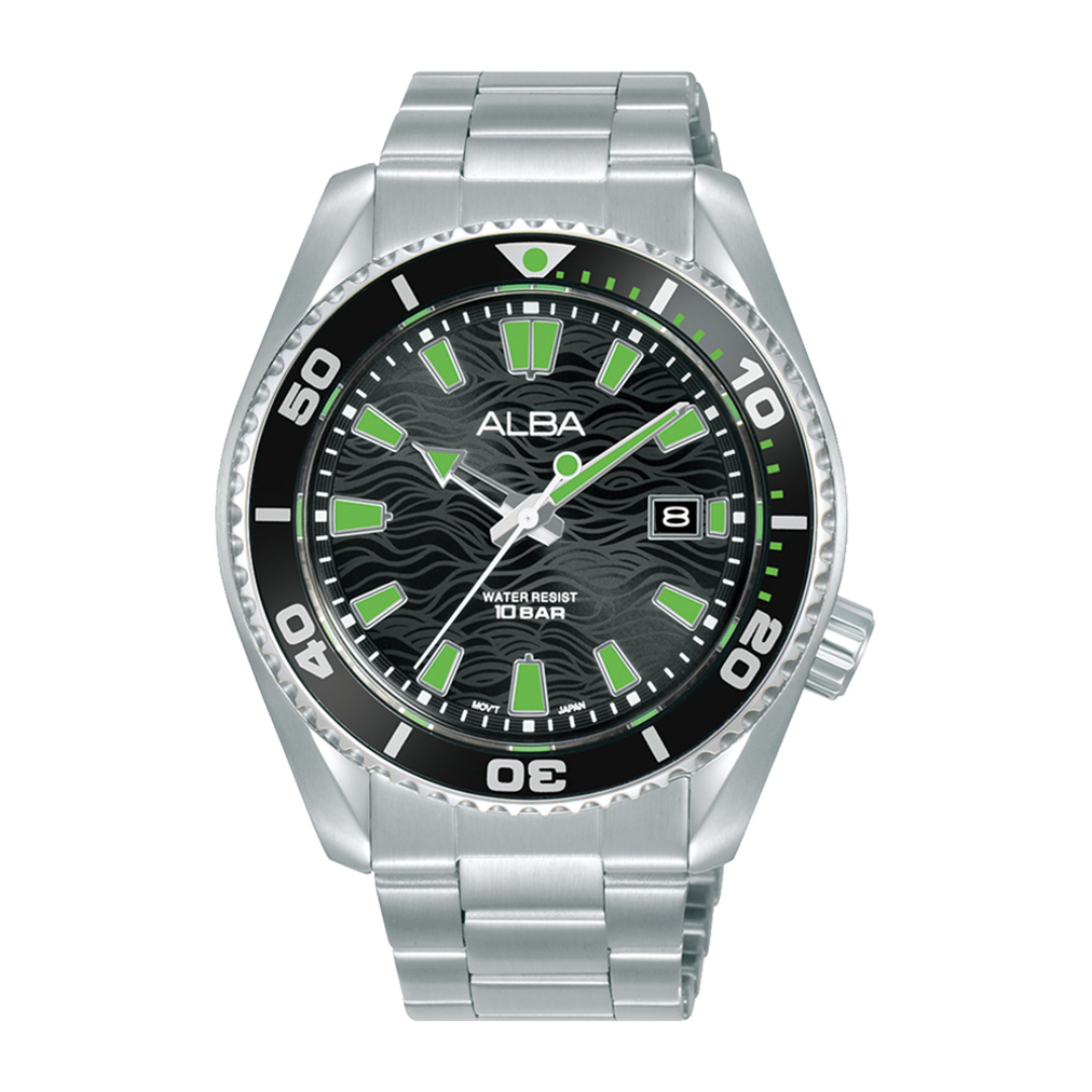 Alba Philippines AS9R75X1 Black Dial Stainless Steel Strap Men's Quartz Watch 43mm