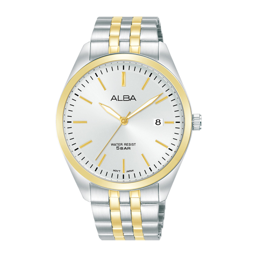 Alba Philippines AS9S12X1 Silver Dial Two Toned Stainless Steel Strap Men s Quartz Watch 40mm