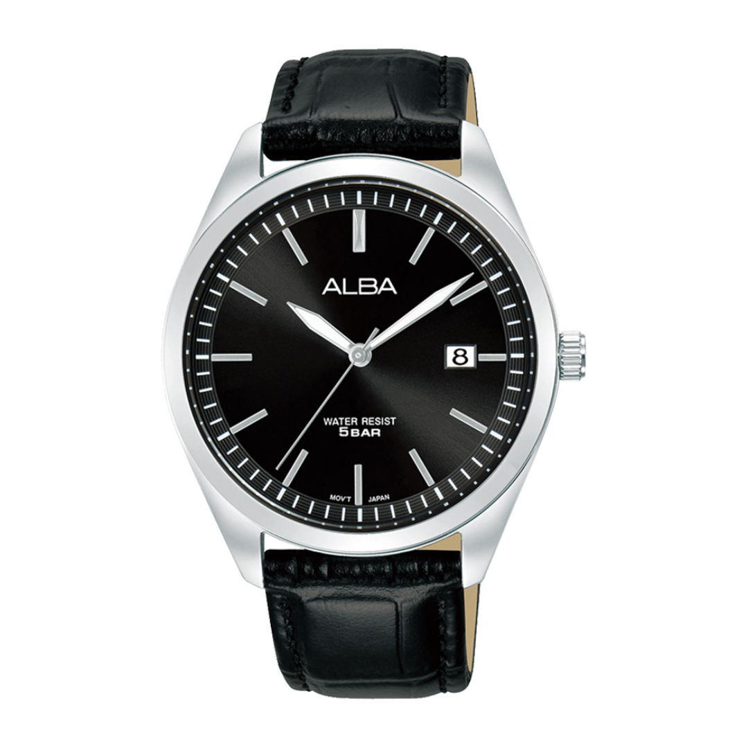 Alba Philippines AS9S27X1 Black Dial Black Leather Strap Men's Quartz Watch 40mm