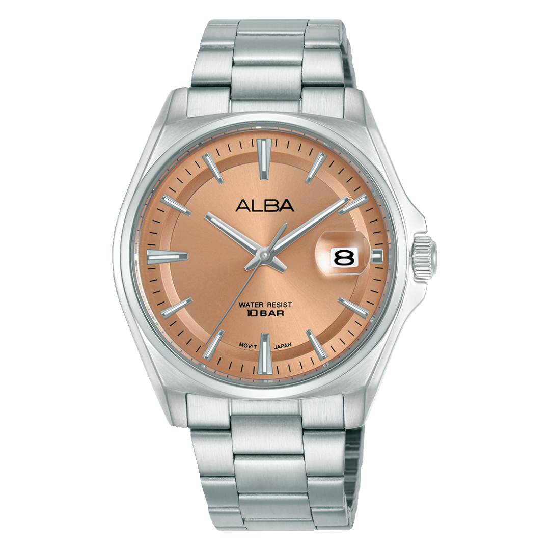 AS9V93X1 Active Salmon Stainless Steel Quartz Watch