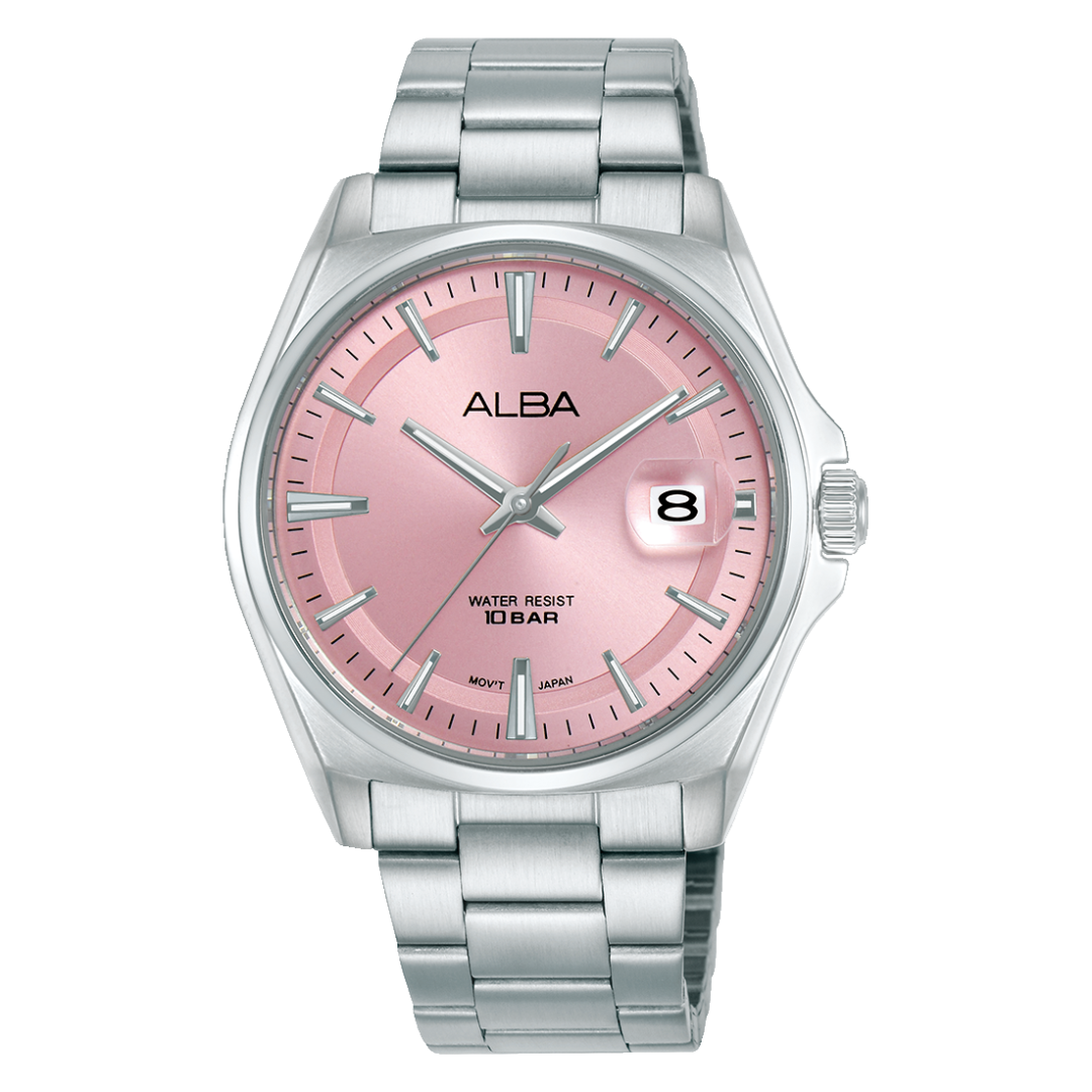 AS9V97X1 Active Pink Stainless Steel Quartz Watch