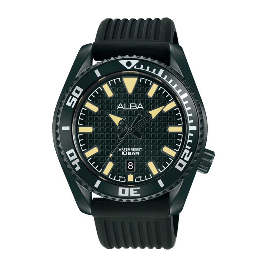 Alba Philippines AS9P05X1 Active Black Dial Men's Quartz Watch 43.5mm