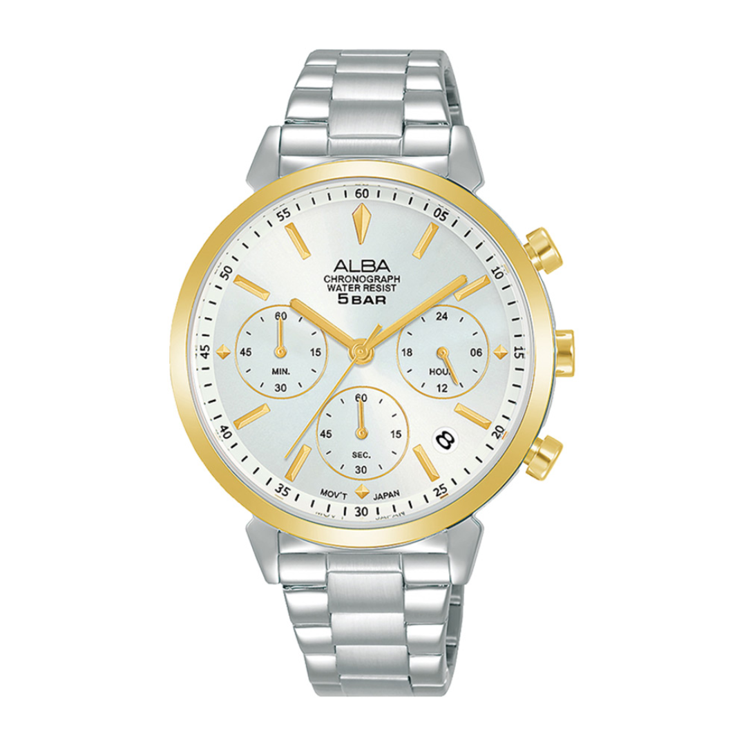 Alba Philippines AT3H38X1 Fashion Silver Dial Women's Chronograph Watch 36mm