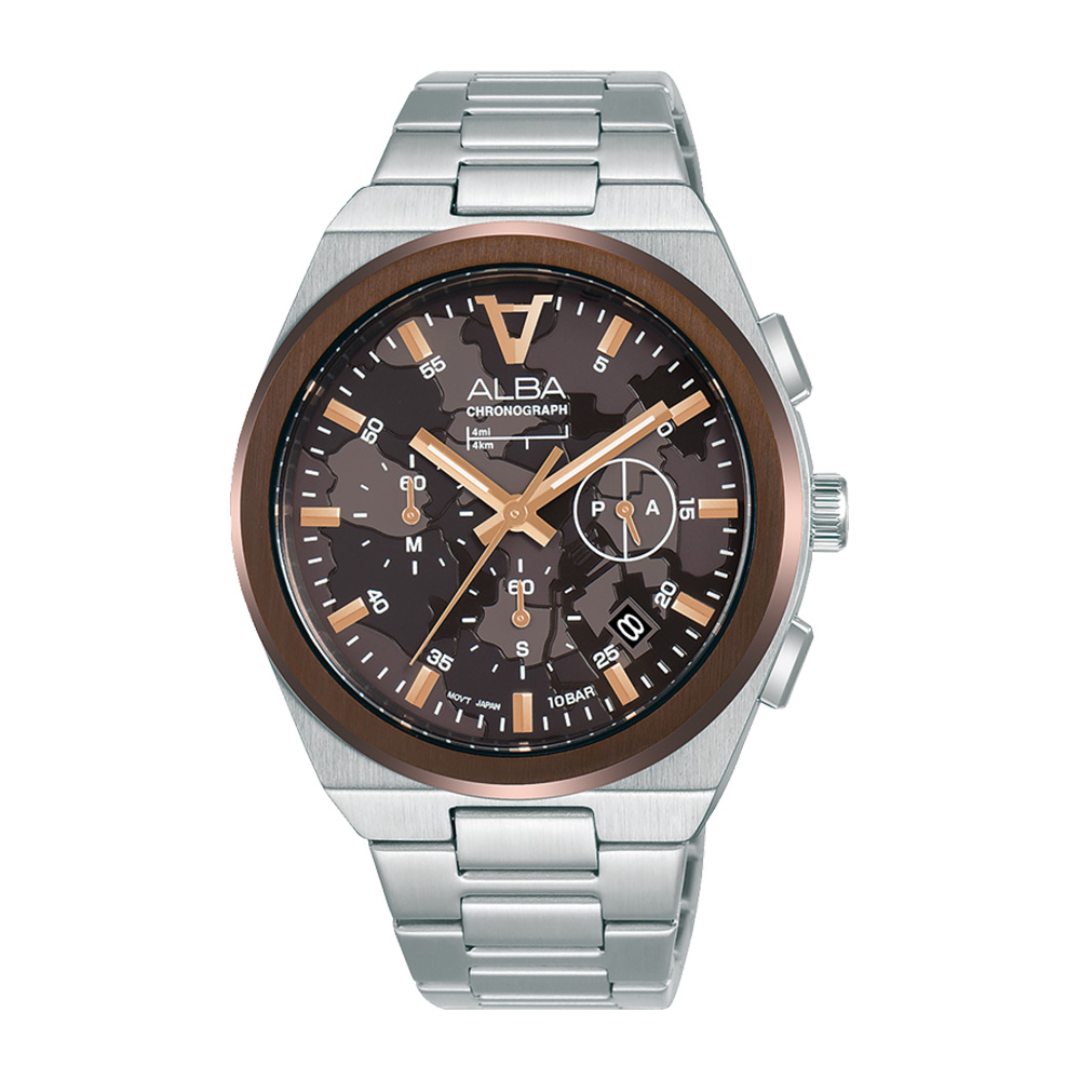 Alba Philippines AT3H49X1 Signa Brown Dial Women's Chronograph Watch 41mm