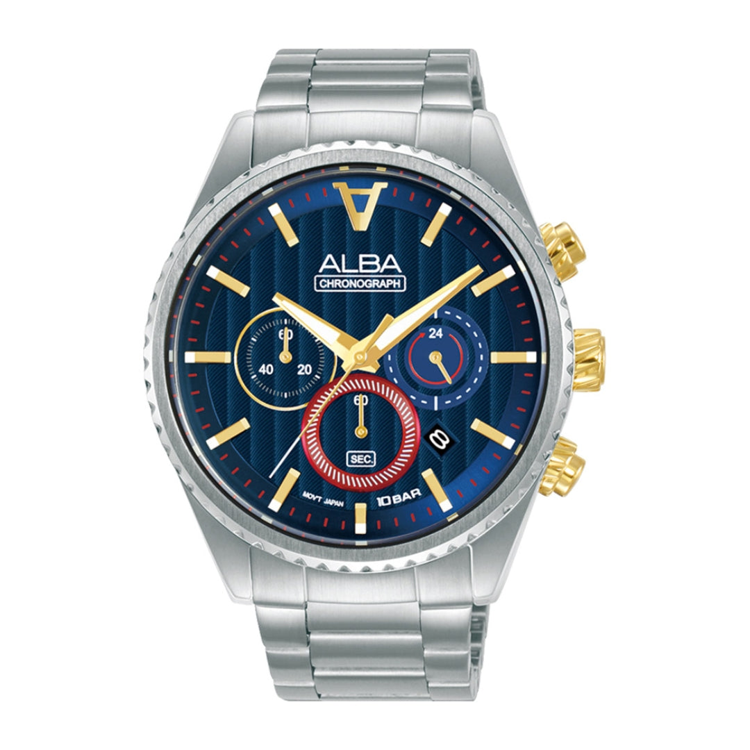 Alba Philippines AT3H97X1 Signa Blue Dial Women s Chronograph Watch 43mm