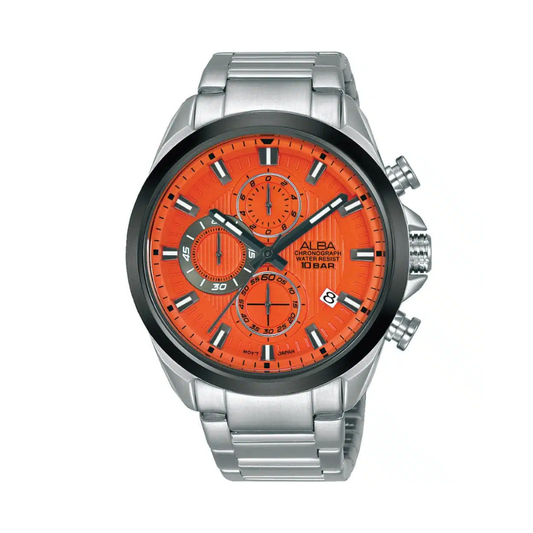 Bold Style for Him: Alba AM3783X1 Active Orange Quartz Watch