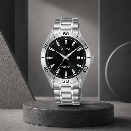 Father’s Day Classic: Bold Black Dial Watch for Dad