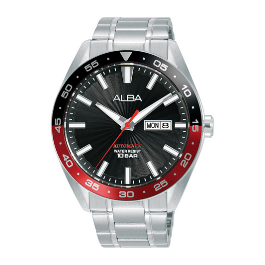 Alba Philippines A3B001X1 Mechanical Black Dial Stainless Steel Strap Men's Automatic Watch 43mm