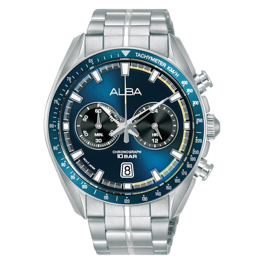 Alba Philippines A4B017X1 Active Blue Dial Men's Chronograph Watch 44mm