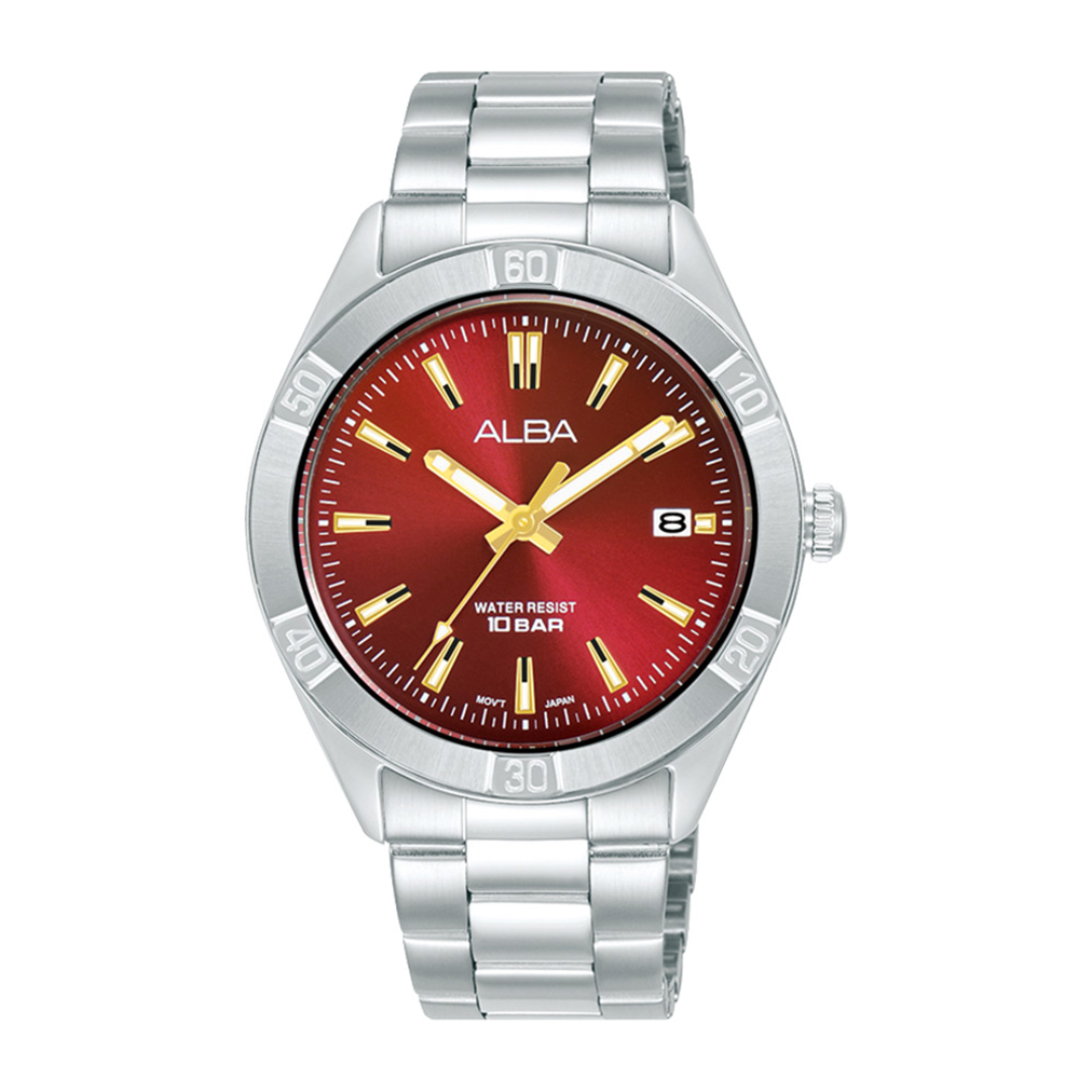 Alba Philippines AG8M95X1 Red Dial Stainless Steel Strap Women's Quartz Watch 35mm