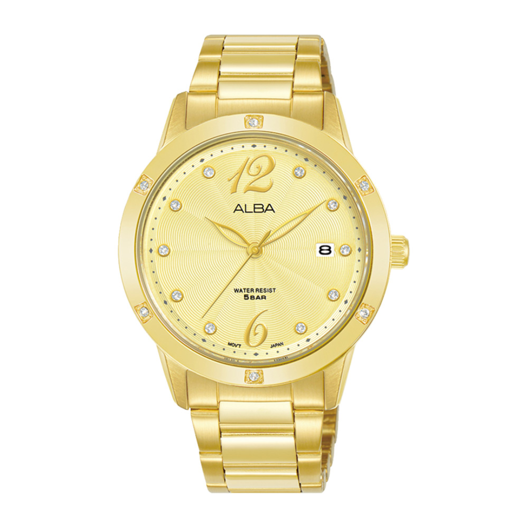 Alba Philippines AG8N02X1 Gold Dial Stainless Steel Strap Women's Quartz Watch 36mm