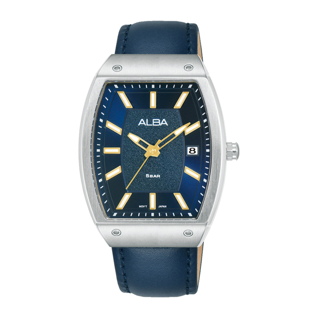 Alba Philppines AG8N21X1 Blue Dial Blue Leather Strap Men's Quartz Watch 35mm
