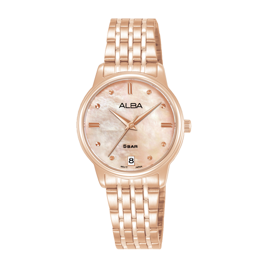 AG8Q72X1 Fashion Rose Gold Dial Stainless Steel Quartz Watch