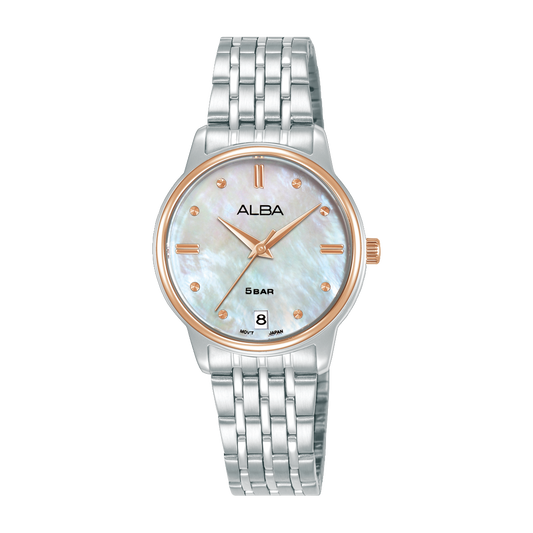 AG8Q74X1 Fashion Silver Dial Stainless Steel Quartz Watch