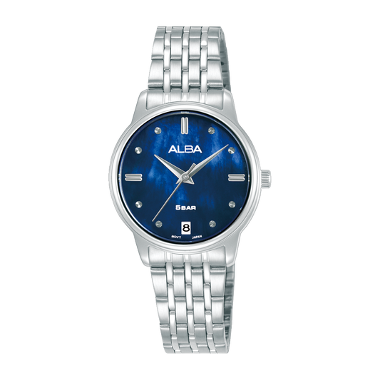 AG8Q77X1 Fashion Blue Dial Stainless Steel Quartz Watch