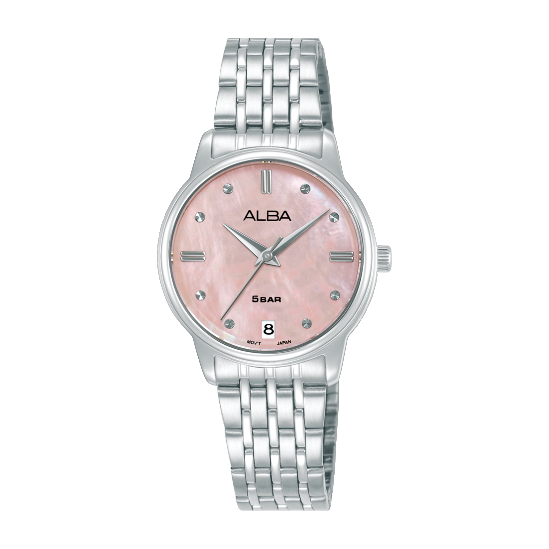 AG8Q79X1 Fashion Pink Dial Stainless Steel Quartz Watch