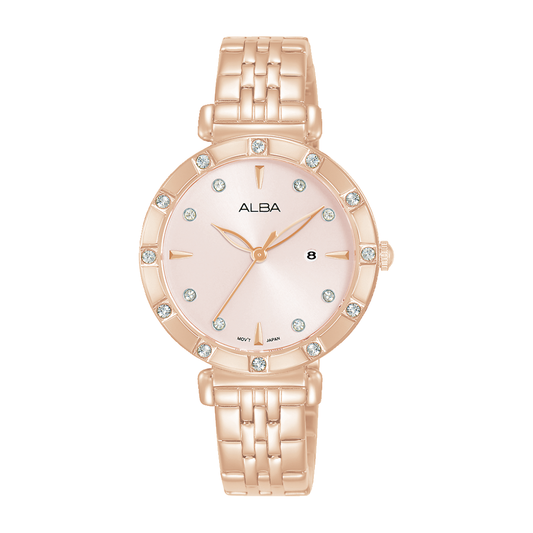 AH7AA2X1 Fashion Pink Dial Quartz Watch