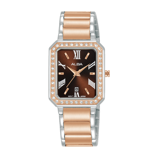 AH7AC6X1 Fashion Brown Stainless Steel Quartz Watch