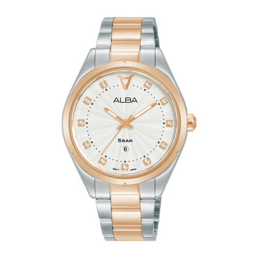 Alba Philippines AH7BP6X1 Signa Silver Dial Two Toned Stainless Steel Strap Women's Quartz Watch 34mm