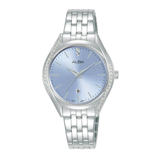 AH7BU3X1 Blue Dial Stainless Steel Strap Women's Quartz Watch 31mm