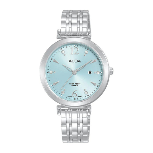 AH7BW5X1 Blue Dial Stainless Steel Strap Women's Quartz Watch 32mm