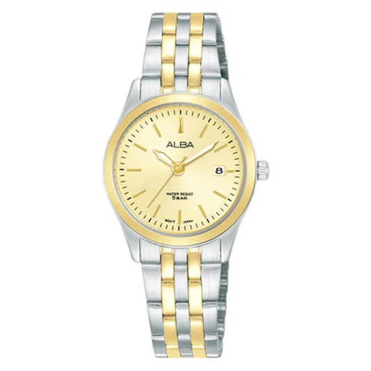AH7CE8X1 Prestige Gold Dial Stainless Steel Quartz Watch