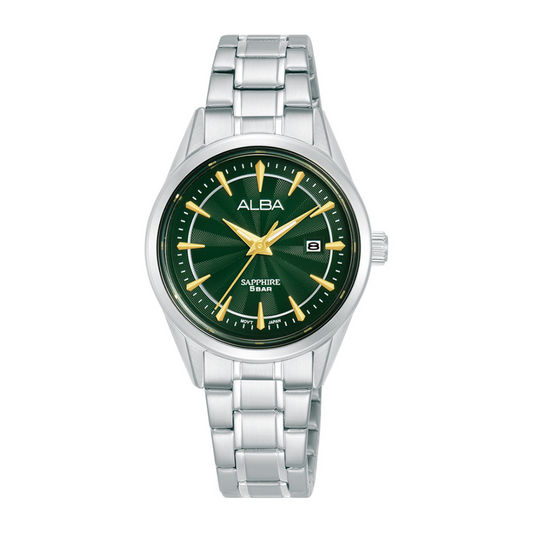 Alba Philippines AH7CJ3X1 Prestige Green Dial Stainless Steel Strap Women's Quartz Watch 29mm