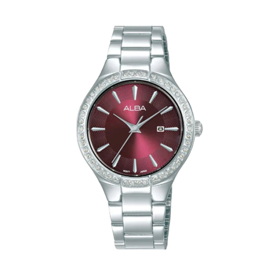 AH7DU5X1 Fashion Wine Red Dial Women's Quartz Watch