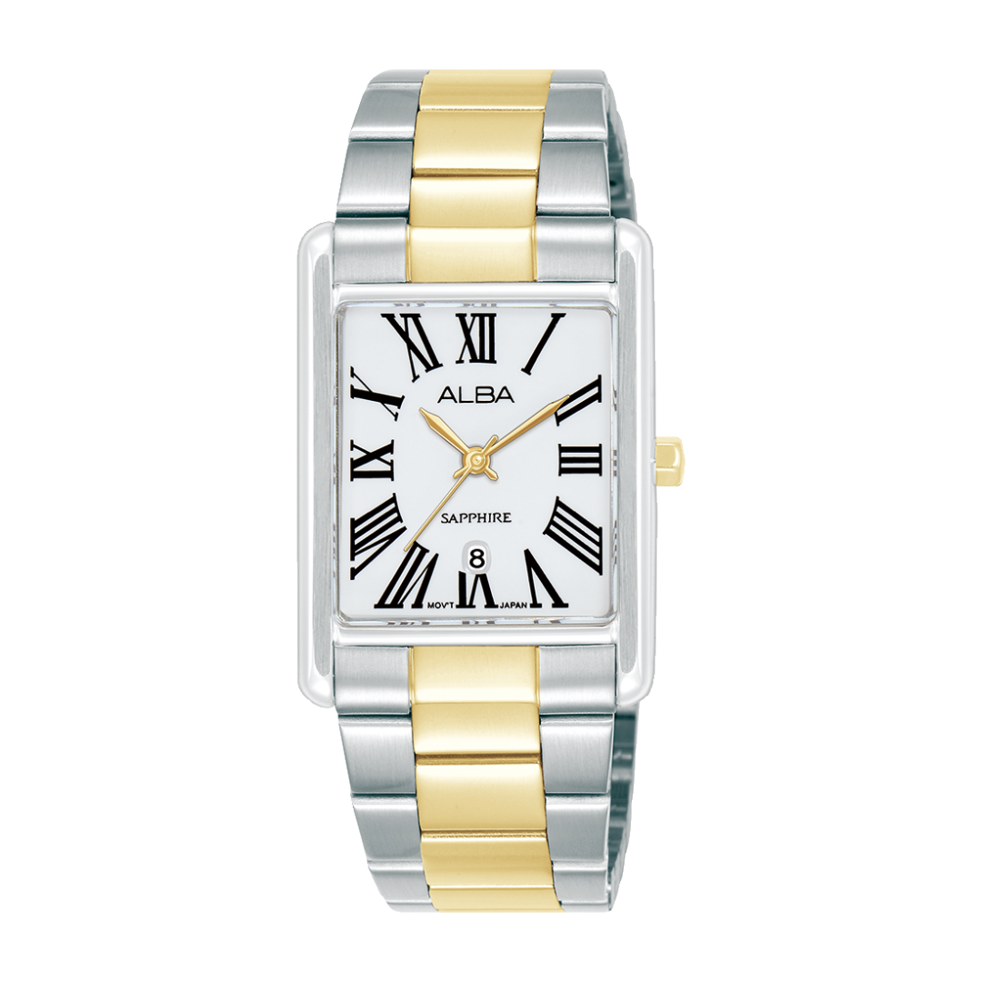 AH7ES7X1 Prestige Silver Gold Stainless Steel Quartz Watch