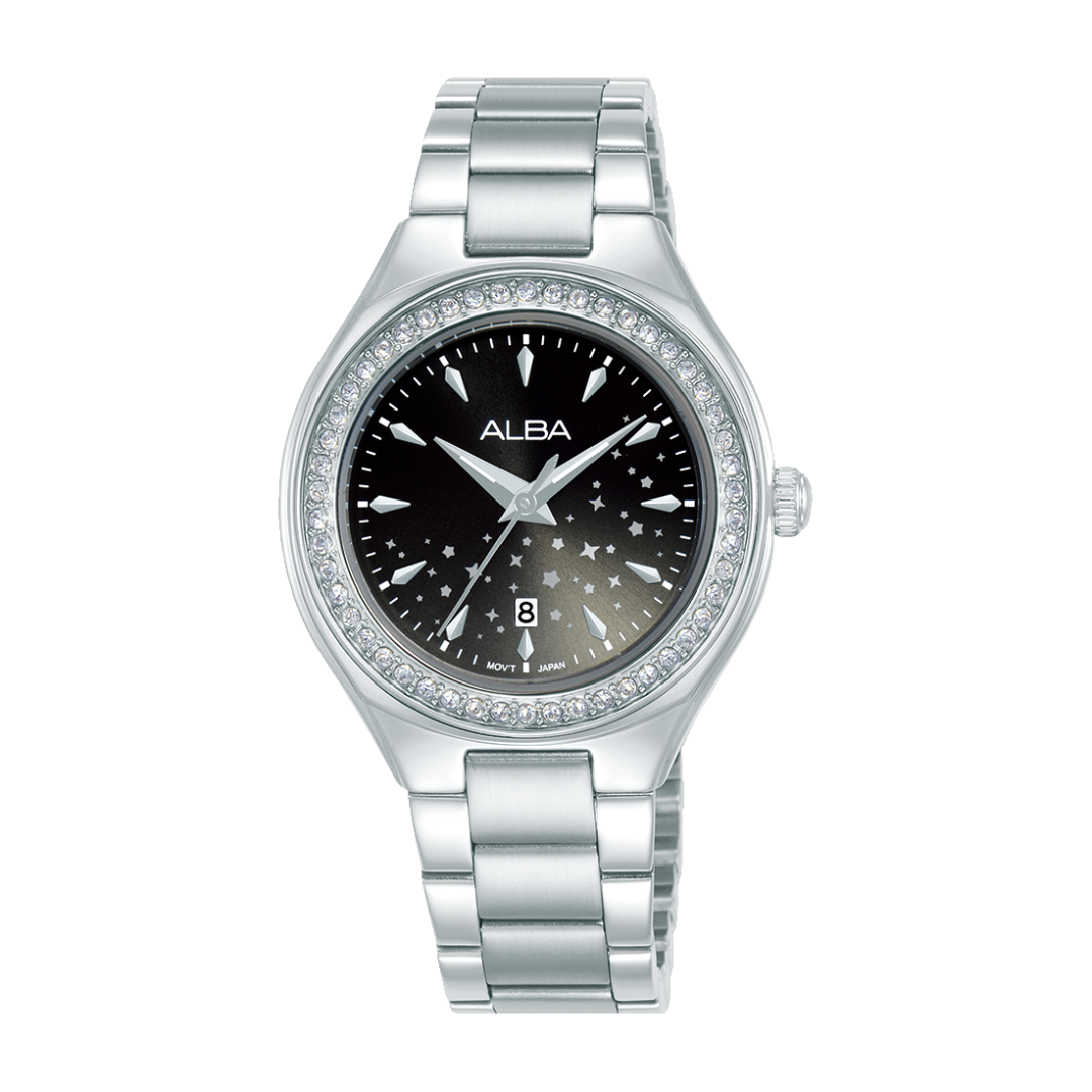 AH7EU5X1 Fashion Black Stainless Steel Quartz Watch