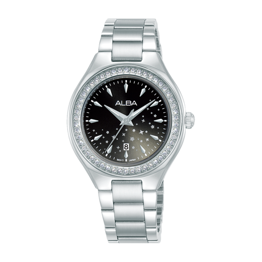 AH7EU5X1 Fashion Black Stainless Steel Quartz Watch