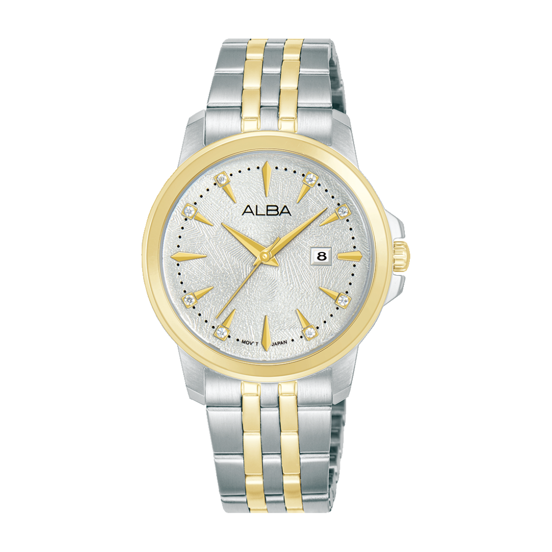 AH7EX6X1 Fashion Silver Gold Stainless Steel Quartz Watch