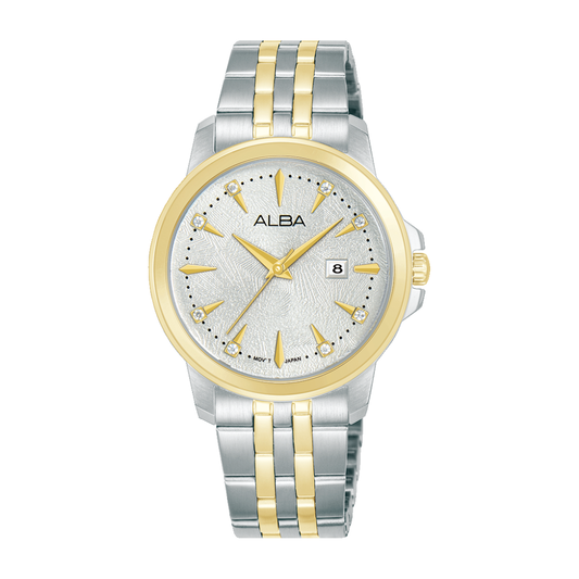 AH7EX6X1 Fashion Silver Gold Stainless Steel Quartz Watch