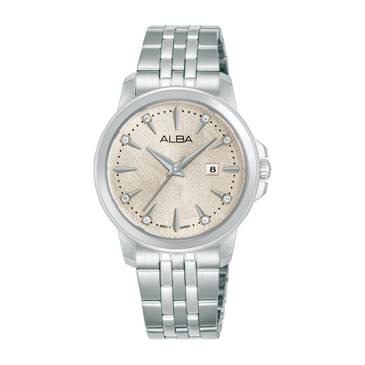 AH7EY3X1 Fashion Ivory Stainless Steel Quartz Watch