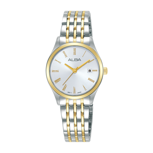 AH7EZ2X1 Fashion Silver Gold Stainless Steel Quartz Watch