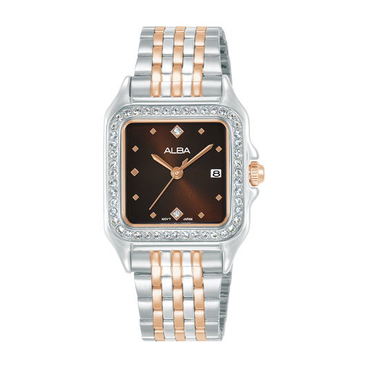 AH7FE5X1 Fashion Brown Dial Stainless Steel Quartz Watch