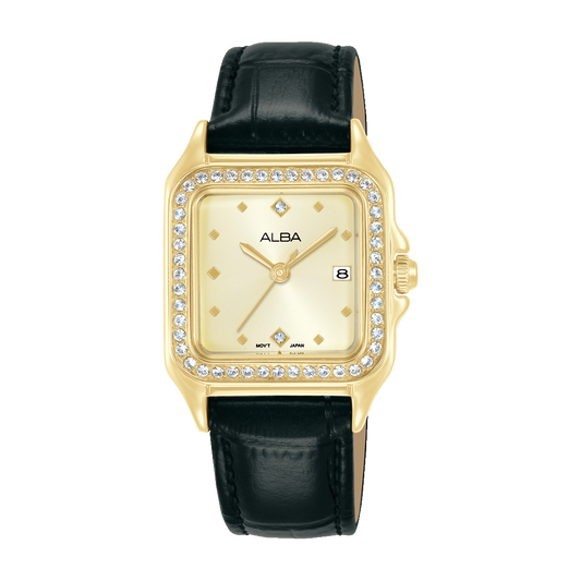 AH7FF2X1 Fashion Champagne Dial Stainless Steel Quartz Watch