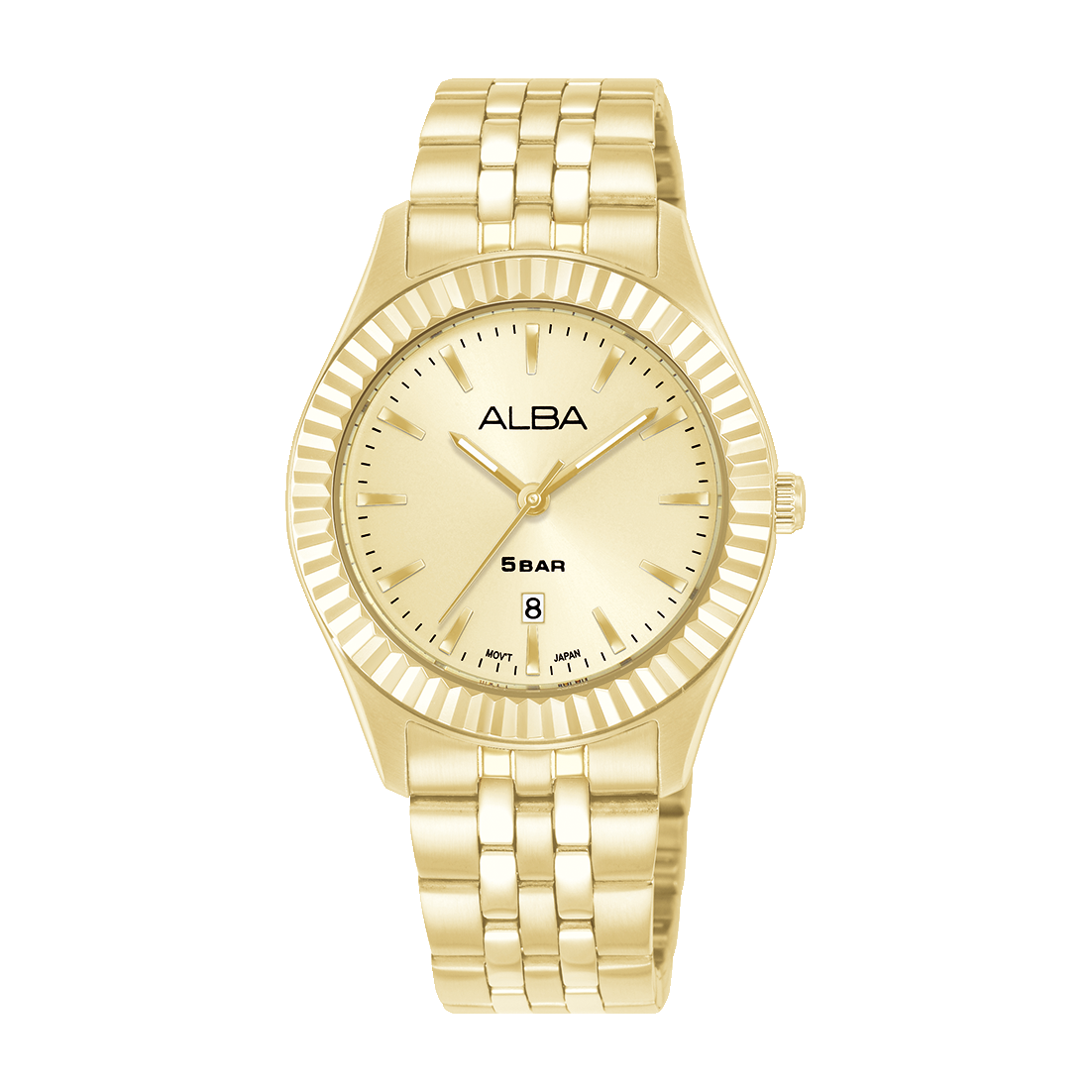 AH7FF4X1 Fashion Champagne Dial Stainless Steel Quartz Watch